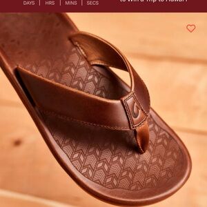 Olukai Ilikai Brown leather men’s  Sandals 10